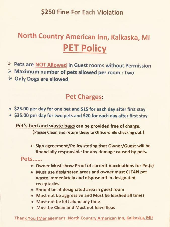 North Country American Inn Kalkaska Eksteriør billede